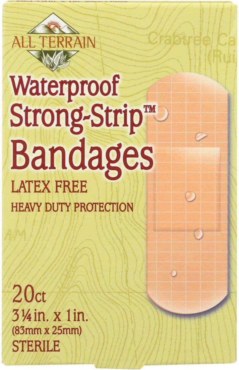 All Terrain Waterproof Strong-Strip Bandages - 20 Count, Latex Free, Heavy Duty Protection - Image 1